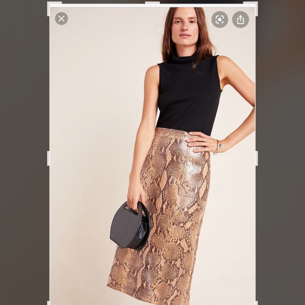 Anthropologie current air snakeskin skirt